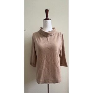 Pure Collection 100% Cashmere Bardot Jumper Size 4 Tan